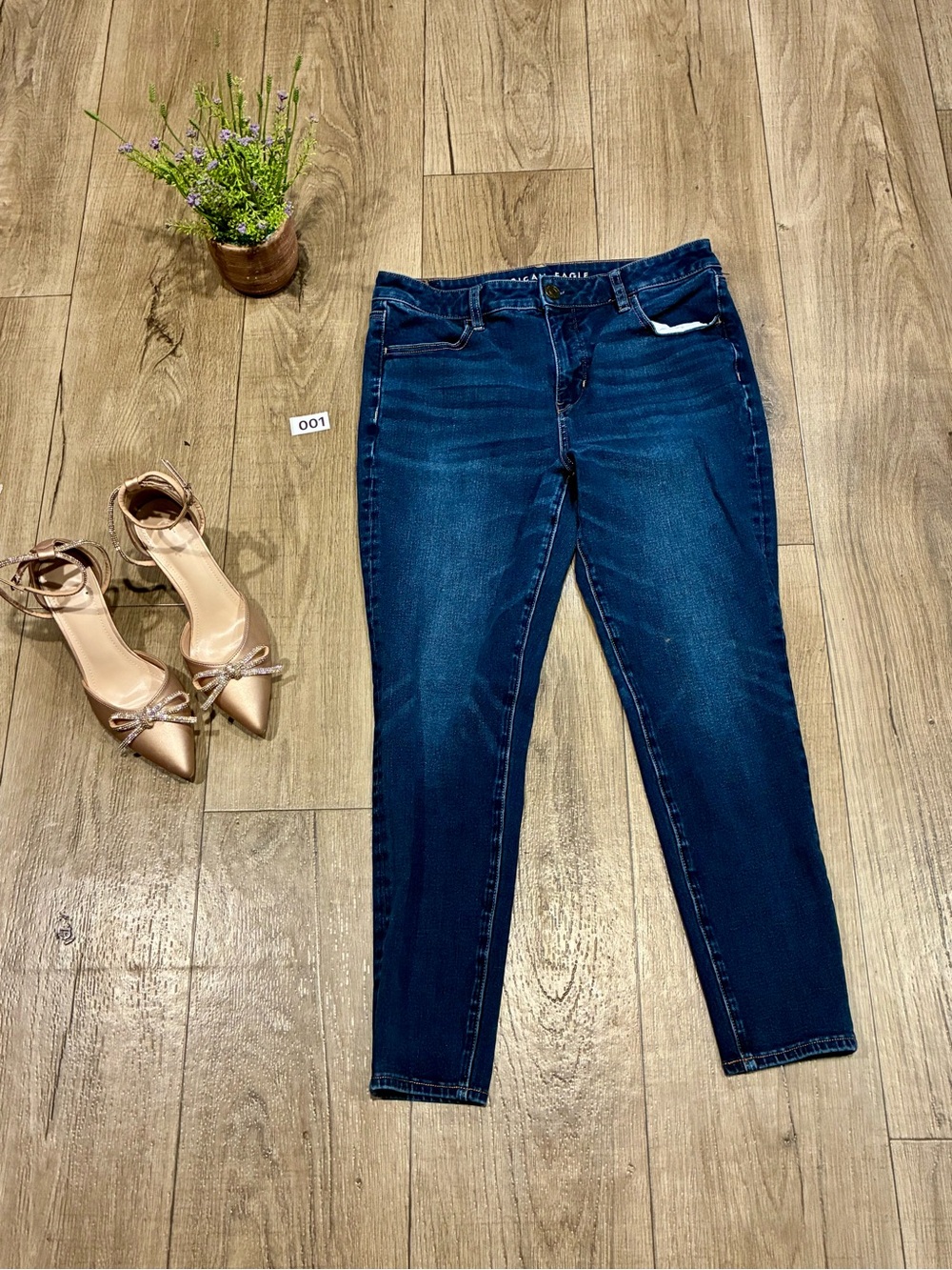 American Eagle Outfitters Women's Dark Blue Skinny Jeans